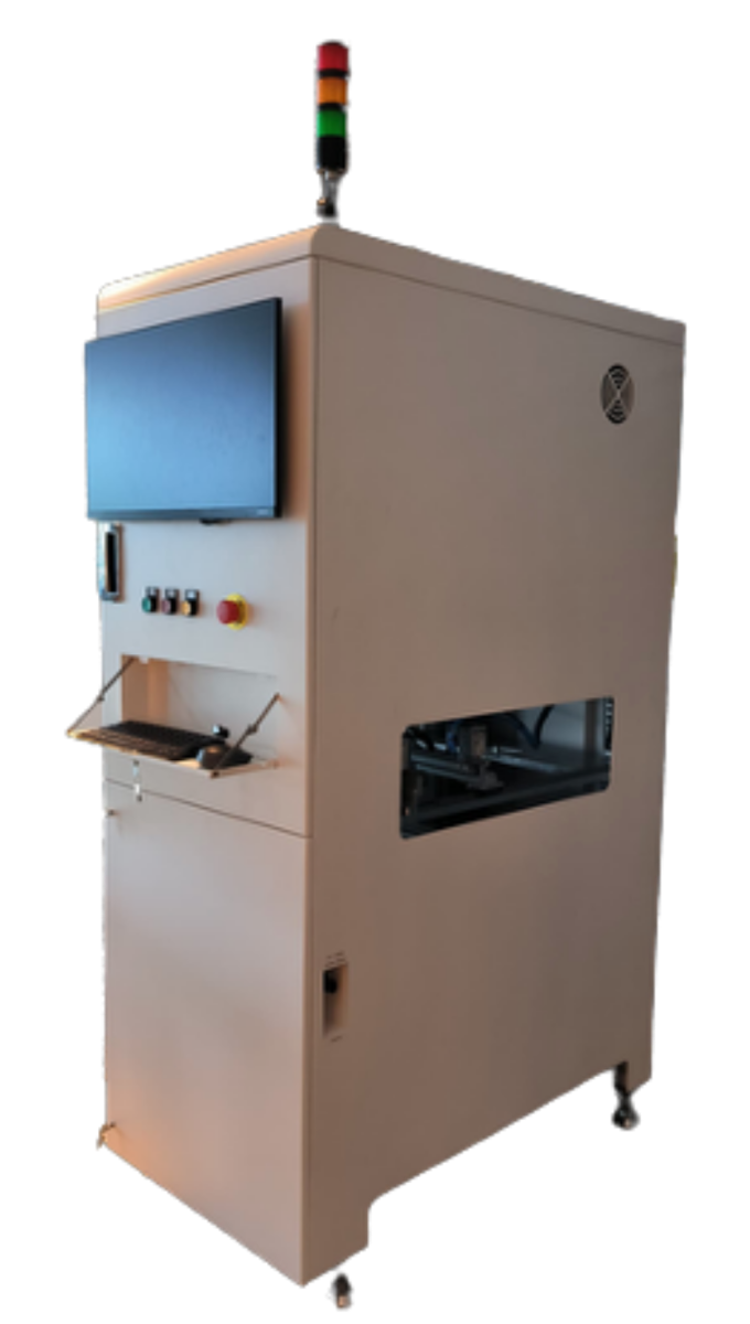 AONIA optical inspection machine with signal tower and operator console
