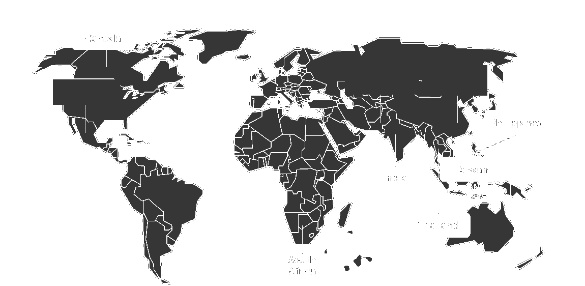 World map showing CODETRACE customer locations